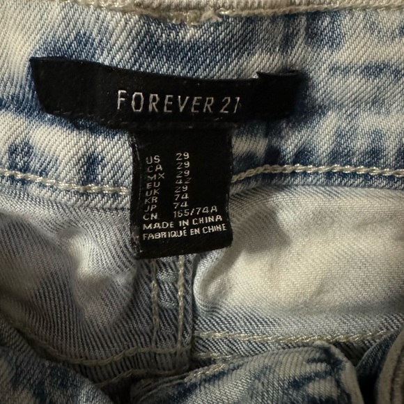 FOREVER 21 Jean Shorts Women's Size 29 Distressed High Rise Bleached Cuffed - Picture 3 of 5